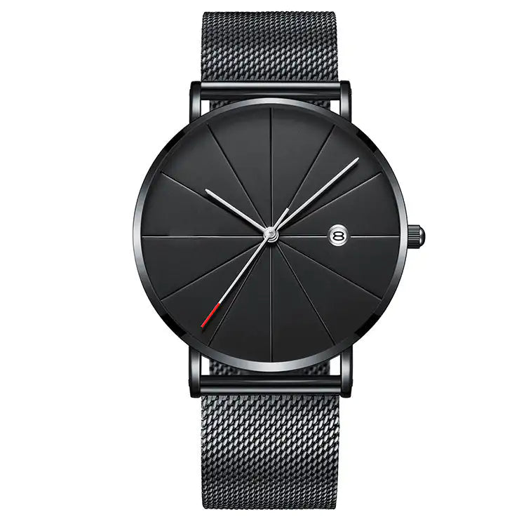 Sleek Men's Quartz Calendar Watch