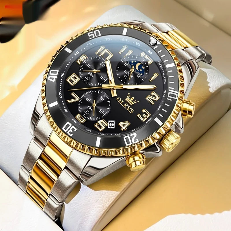 OLEVS Men’s Two-Tone Stainless Steel Chronograph