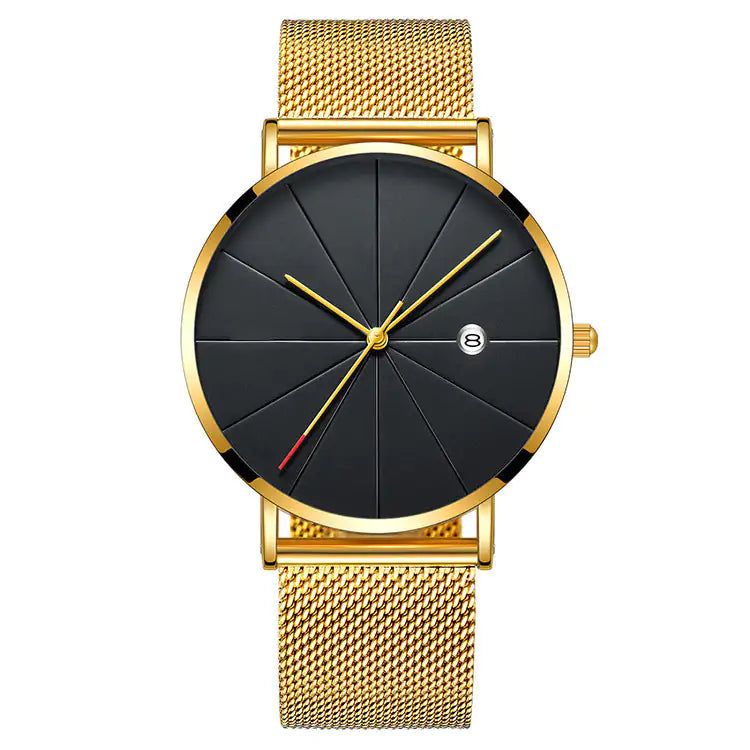 Sleek Men's Quartz Calendar Watch