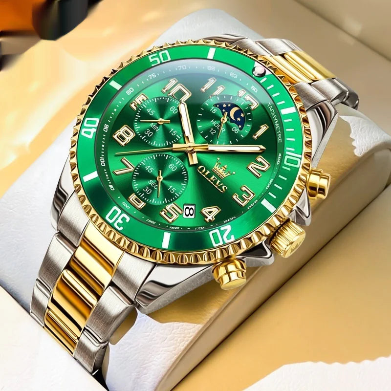 OLEVS Men’s Two-Tone Stainless Steel Chronograph