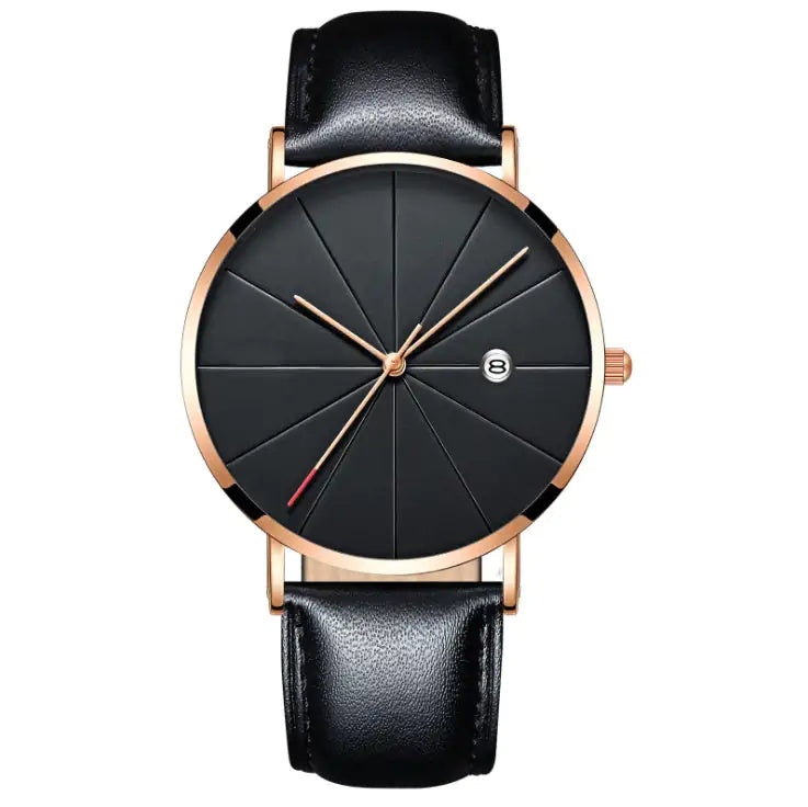Sleek Men's Quartz Calendar Watch