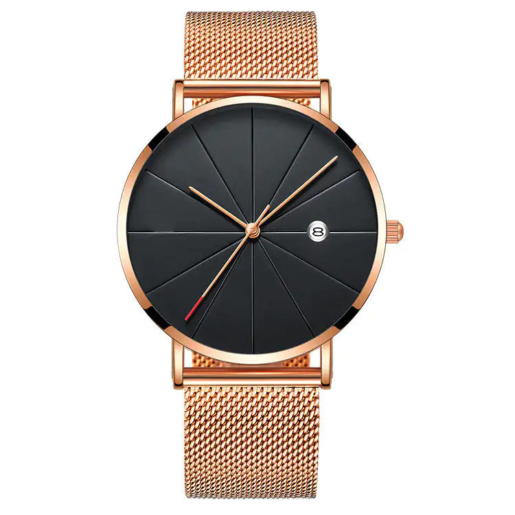 Sleek Men's Quartz Calendar Watch