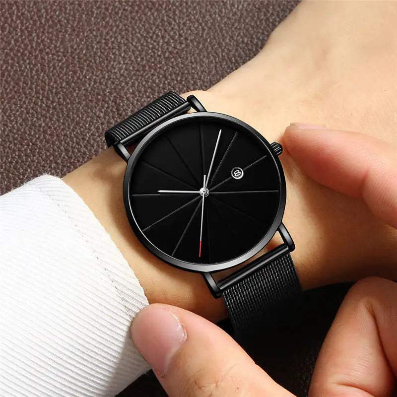 Sleek Men's Quartz Calendar Watch